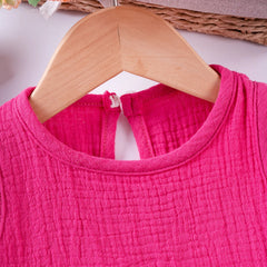 Costumes en mousseline de coton pour petites filles, couleur unie, gilet + short, ensemble de vêtements 2 pièces, sans manches, mignons et décontractés, tenues pour bébés filles