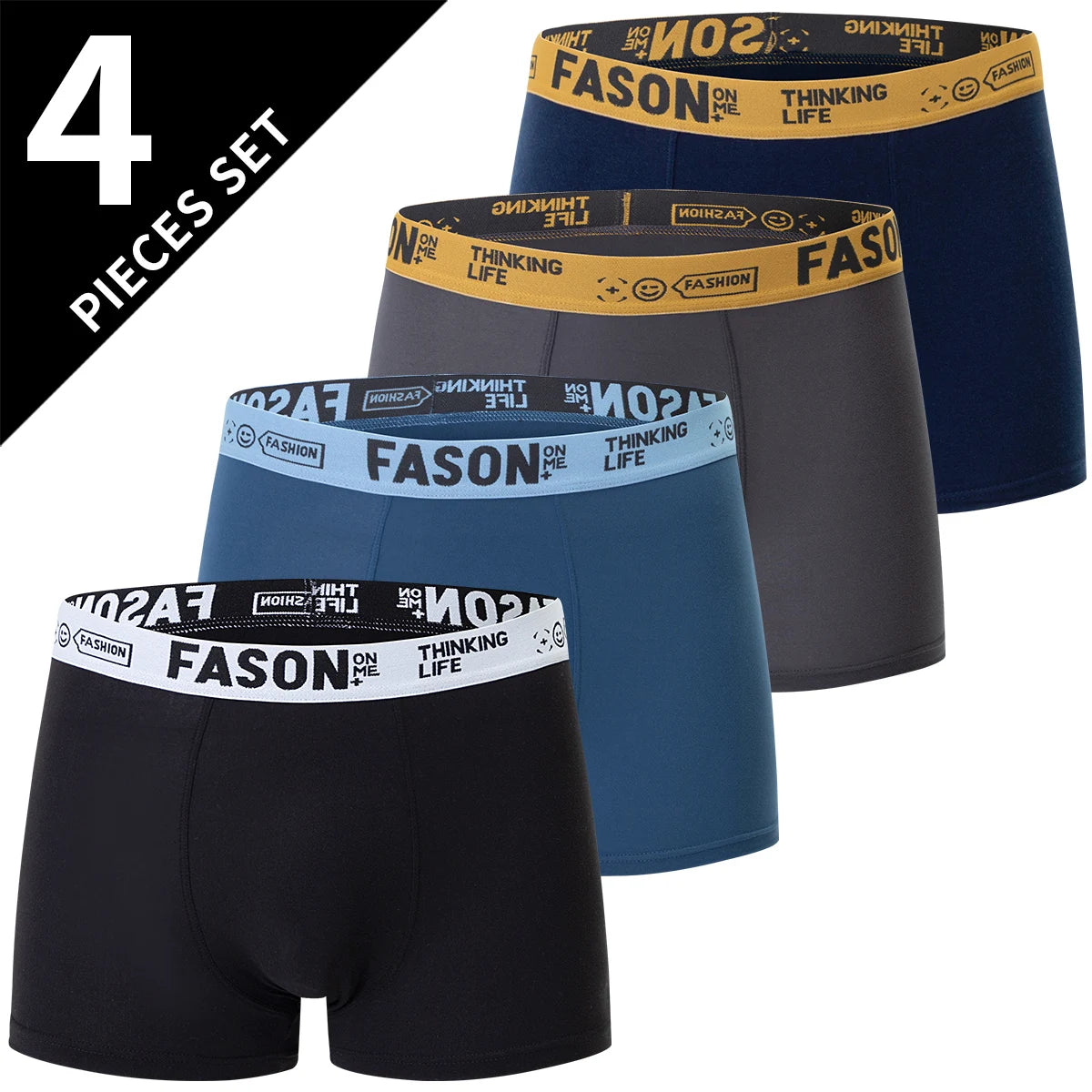 4/10 Pack adolescents à adultes Parent-enfant Boyshort Simple mode multi-tailles Shorts hommes sous-vêtements confortables taille élastique P
