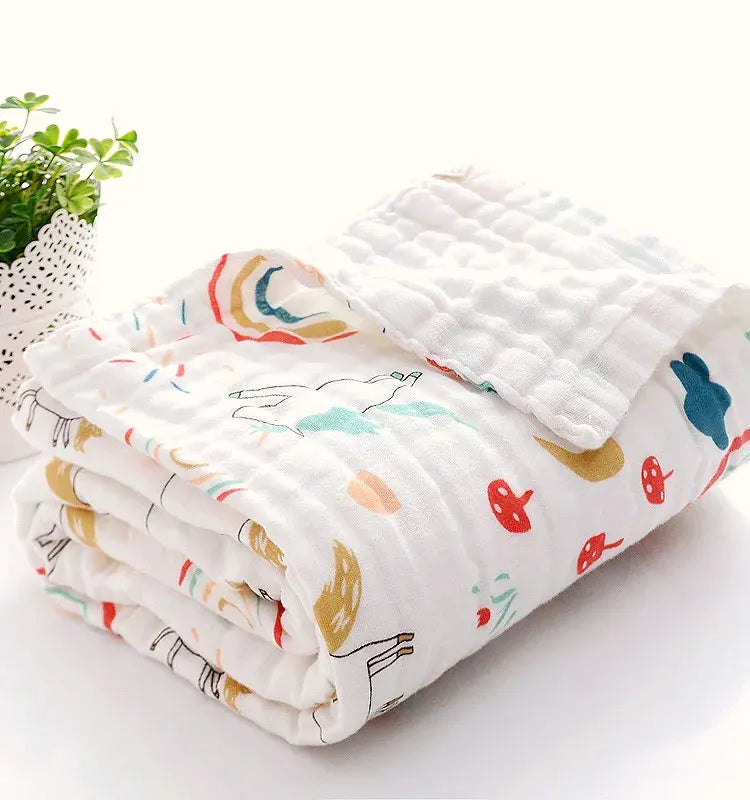 Serviette de bain pour bébé, couverture en coton pour garçon et fille, peignoir pour nouveau-né, gant de toilette en gaze à 4 couches, emmaillotage pour bébé