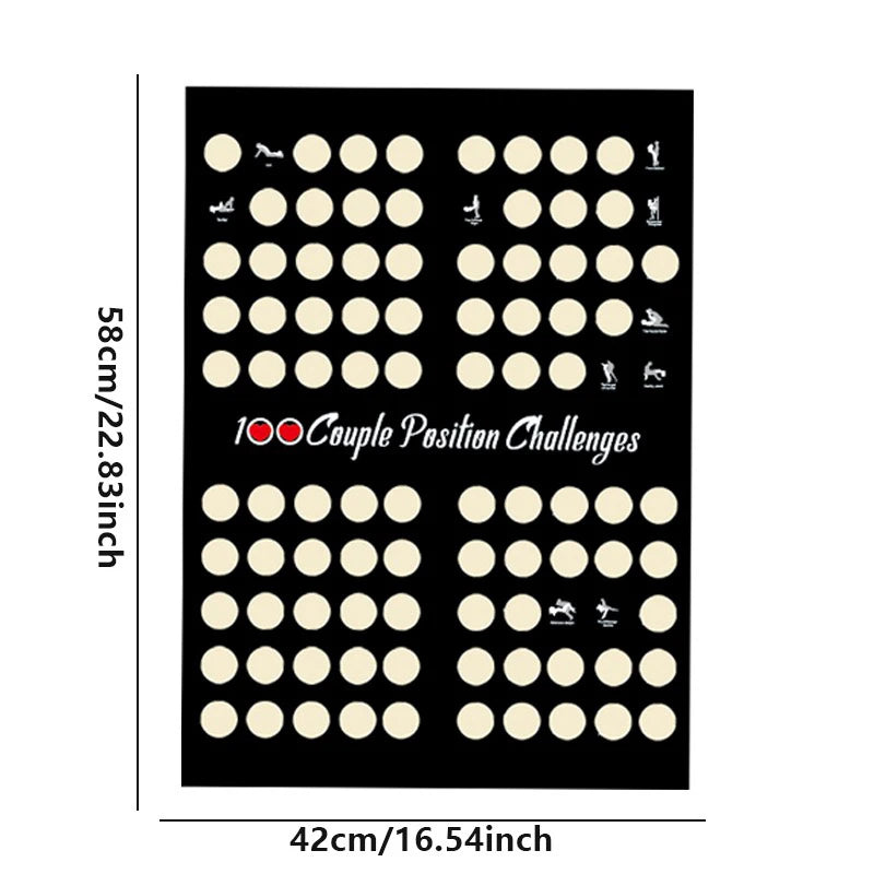 100 Sex Position Game Couples Sex Position Scratch Board Poster Love Game Scratch Date Night Adult Scratch Game Sex Toys