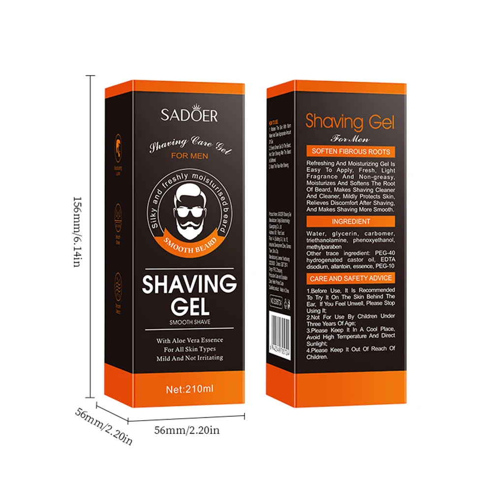 2 pièces hommes indolore propre hydrater lisse soin de la barbe Gel de rasage Gel de rasage Non irritant adoucir favoris les favoris barbe crème de rasage