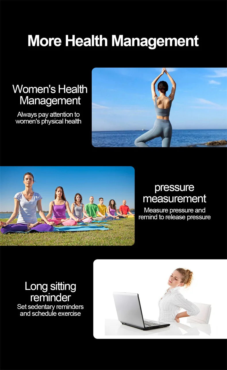 Nouvelle surveillance de la santé montre intelligente examen physique santé Wacth pression artérielle ECG + PPG Sport appel Smartwatch pour Android iOS