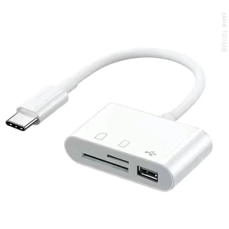 3-in-1 Card Reader Adapter, Type C to SD TF Memory Card Reader, USB Type C OTG Converter for Huawei Samsung Xiaomi Phone Tablet