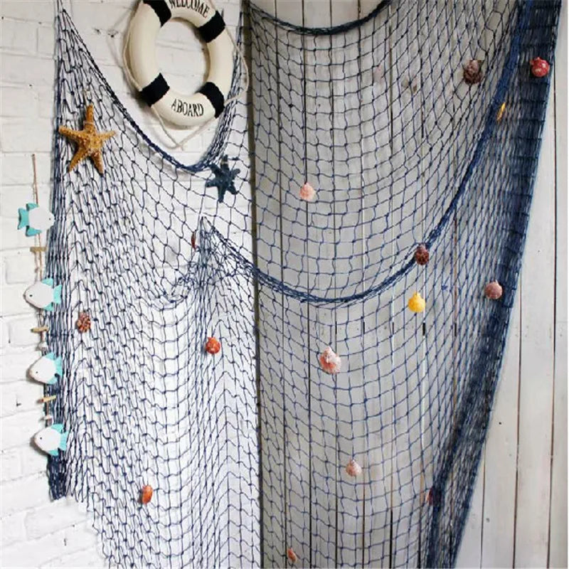 Decorative fish net for underwater party, 7.5 inches, dining room decoration ornaments, summer beach decor, children's birthday party decor