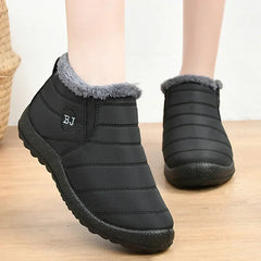Bottes d'hiver imperméables pour femmes, bottines de neige en peluche, chaudes, noires, chaussures à plateforme en coton pour Couple, nouvelle collection 2023