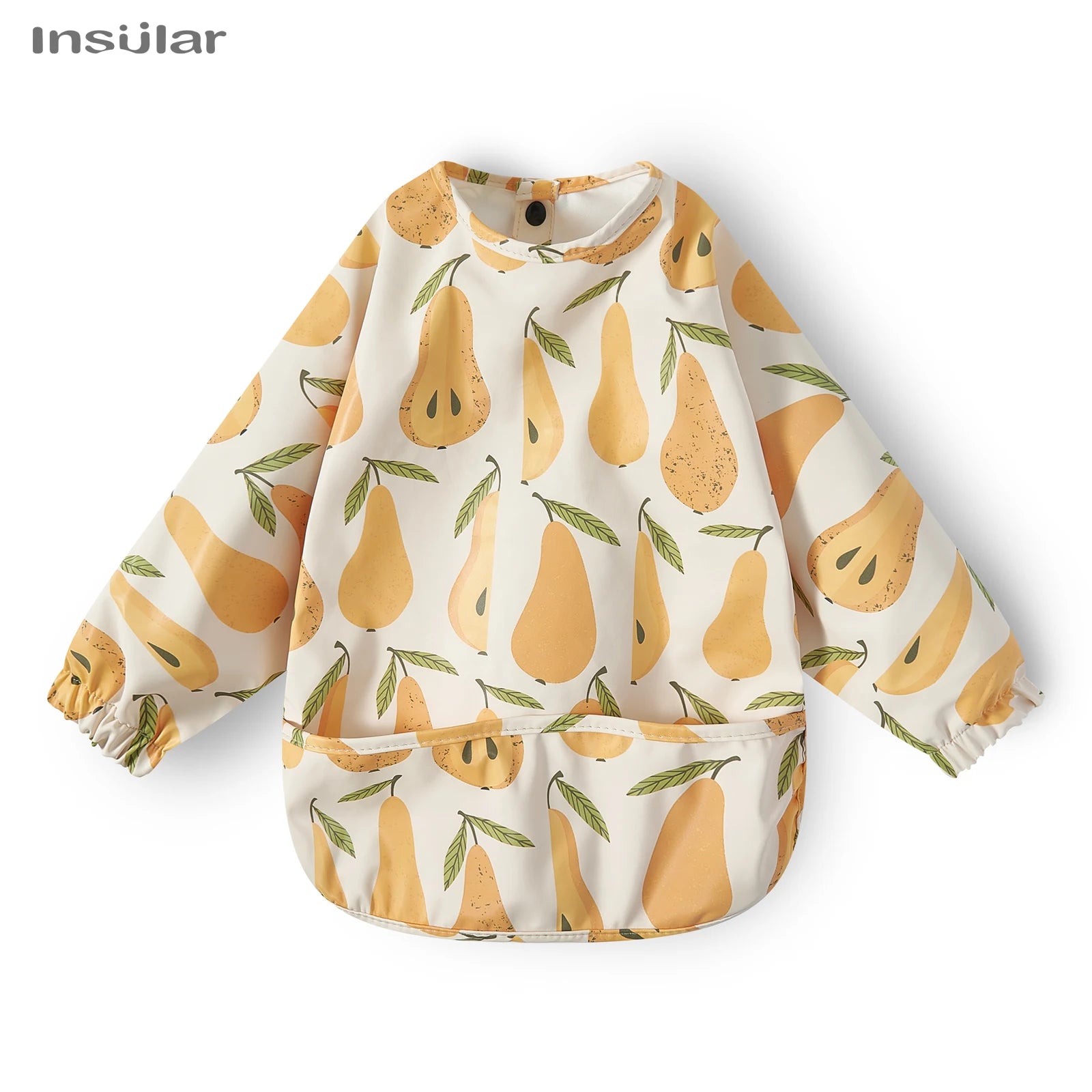 Nouveau bavoir bébé avec poche pour accessoires d'alimentation bavoirs pour enfants imperméable à manches longues bavoirs tabliers à manches longues