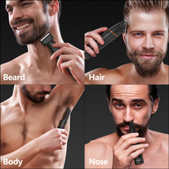 MAXGROOM Kit tondeuse à cheveux pour hommes rasoir pubien cheveux nez tondeuse à barbe électrique IPX6 étanche aine 4 en 1 rasoir pour homme