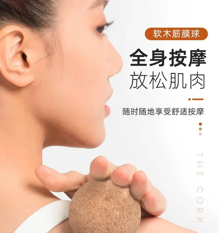 Balle de Yoga en liège, boule de Massage Fascia Ф6cm Ф7cm Ф8cm, relaxation des Muscles pour la salle de sport, le Fitness, le Pilates, la danse, outils auxiliaires, thérapie de libération