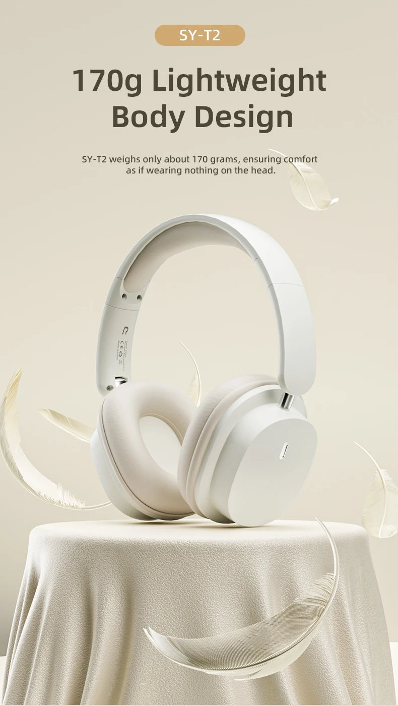 Casque sans fil Bluetooth 5.3 à la mode, casque stéréo HIFI portable supra-auriculaire, casque d'affaires, écouteurs de jeu à faible latence, prise en charge de la connexion 3,5 mm et de la lecture de cartes TF