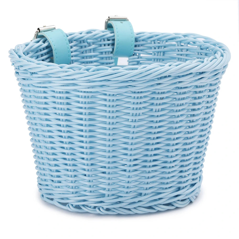 Mir de vélo en rotin tissé à la main pour enfants, ensemble de cloche, pompon, autocollants, guidon avant, accessoires de vélo