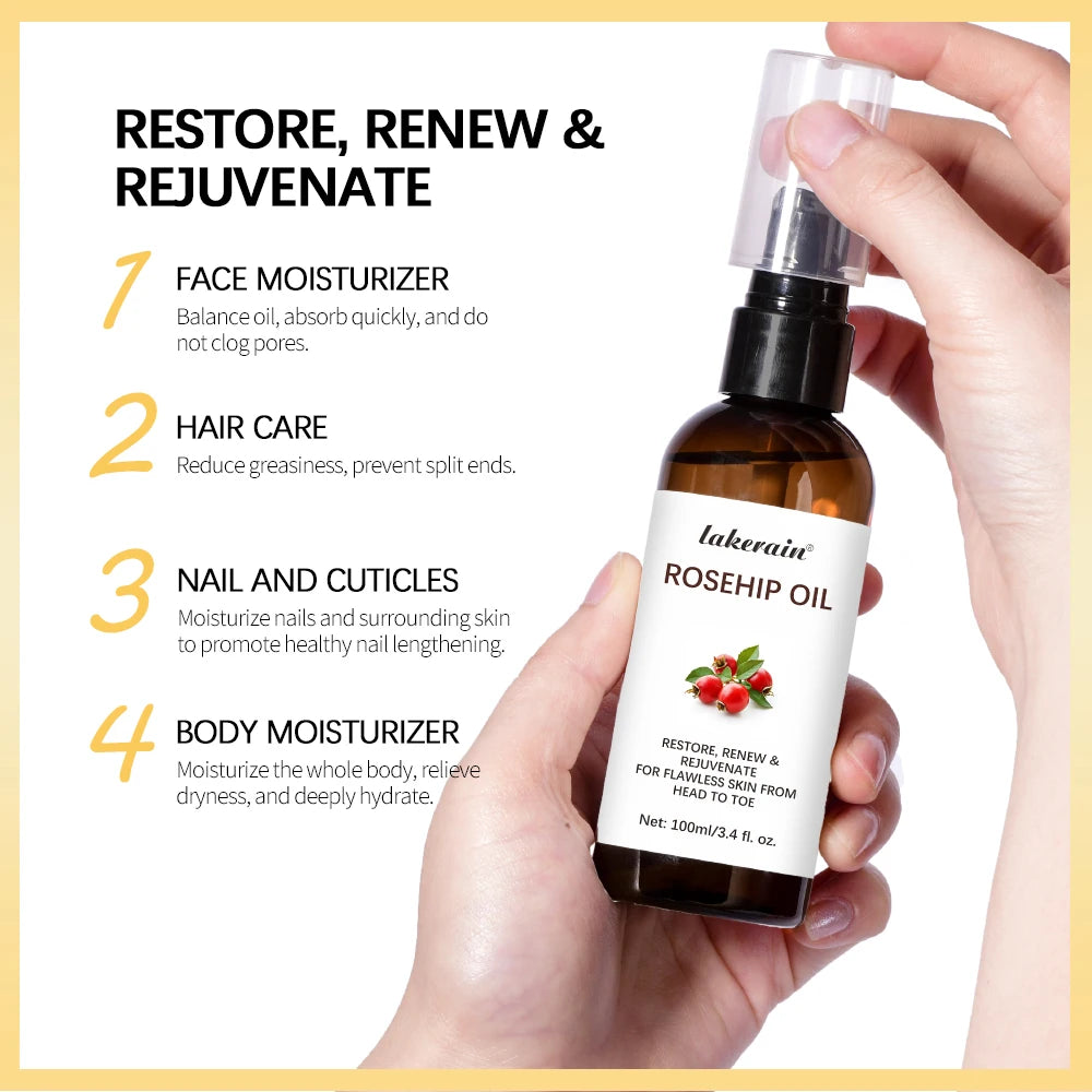 Huile de rose musquée biologique, huiles pour le visage, 30ml, soins pour la peau à absorption rapide, hydratant, huile pour le visage, Essence de graines de rose musquée biologique