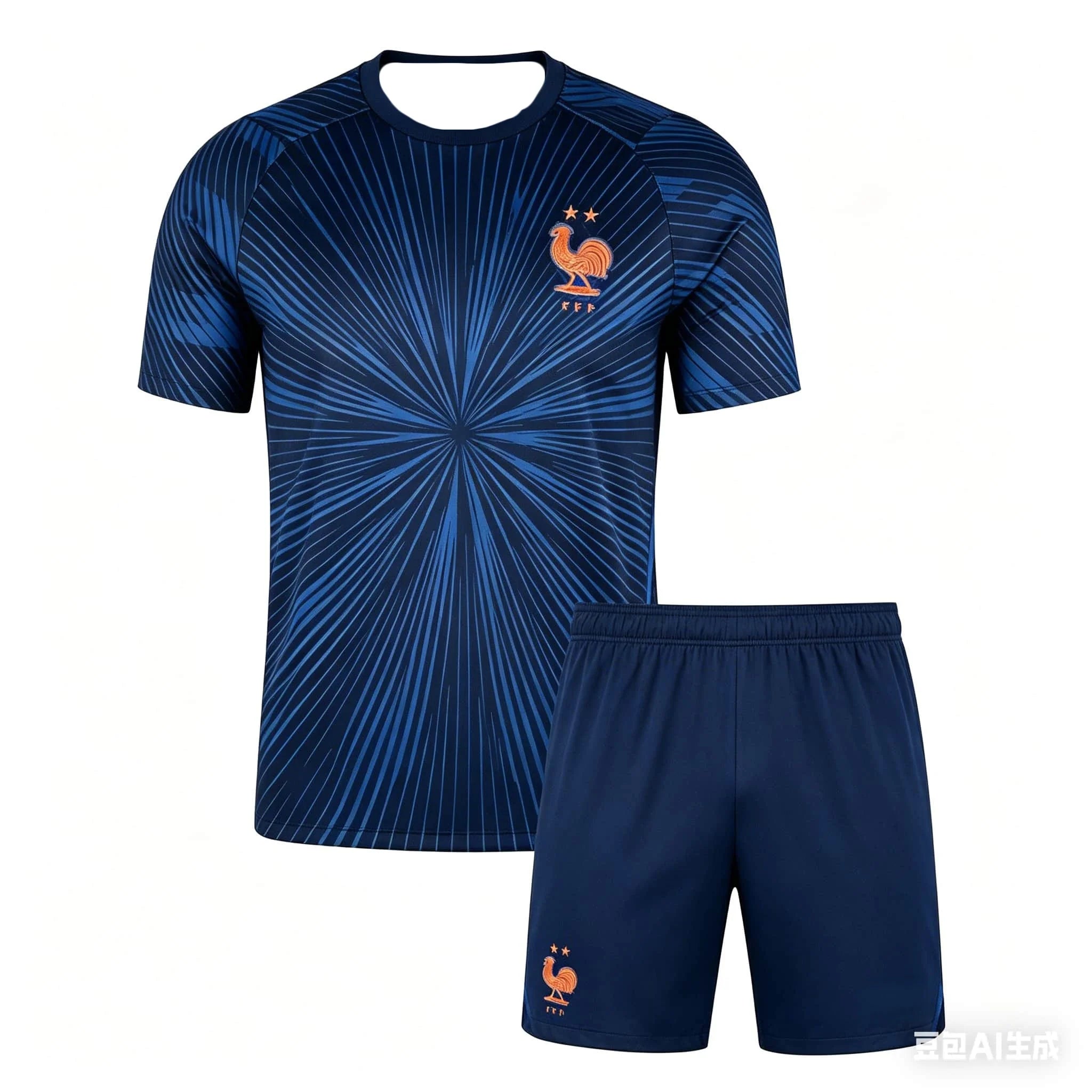 Nouvel ensemble de t-shirts pour hommes 2026 - Maillot de l'équipe nationale française - Tenue d'entraînement d'été - Haut de sport pour adulte - Short