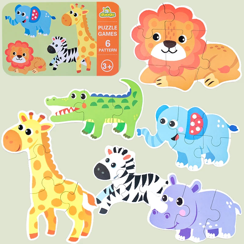 Montessori bébé Puzzle jouets éducatifs pour enfants 2 à 4 ans enfant en bas âge 3D Puzzle en bois enfants boîte de fer jeux de Puzzle jouets