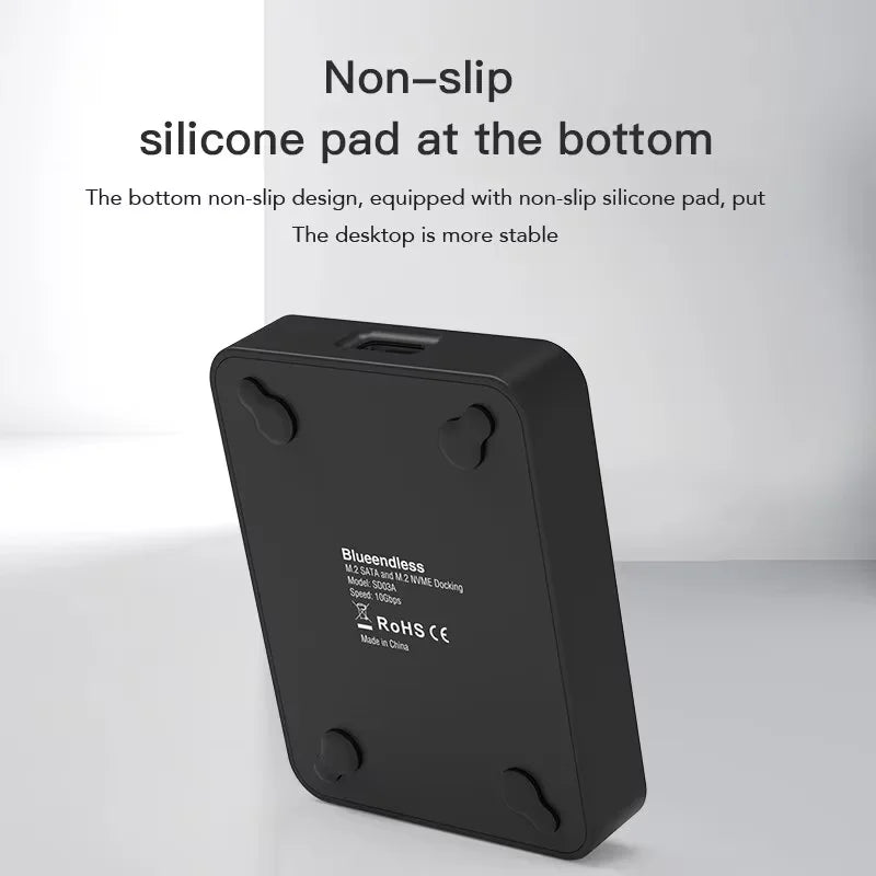 10Gbps M.2 NVMe/SATA SSD Enclosure, External Read and Write Docking Station for PC, 4TB Dual Protocol Solid State Adapter