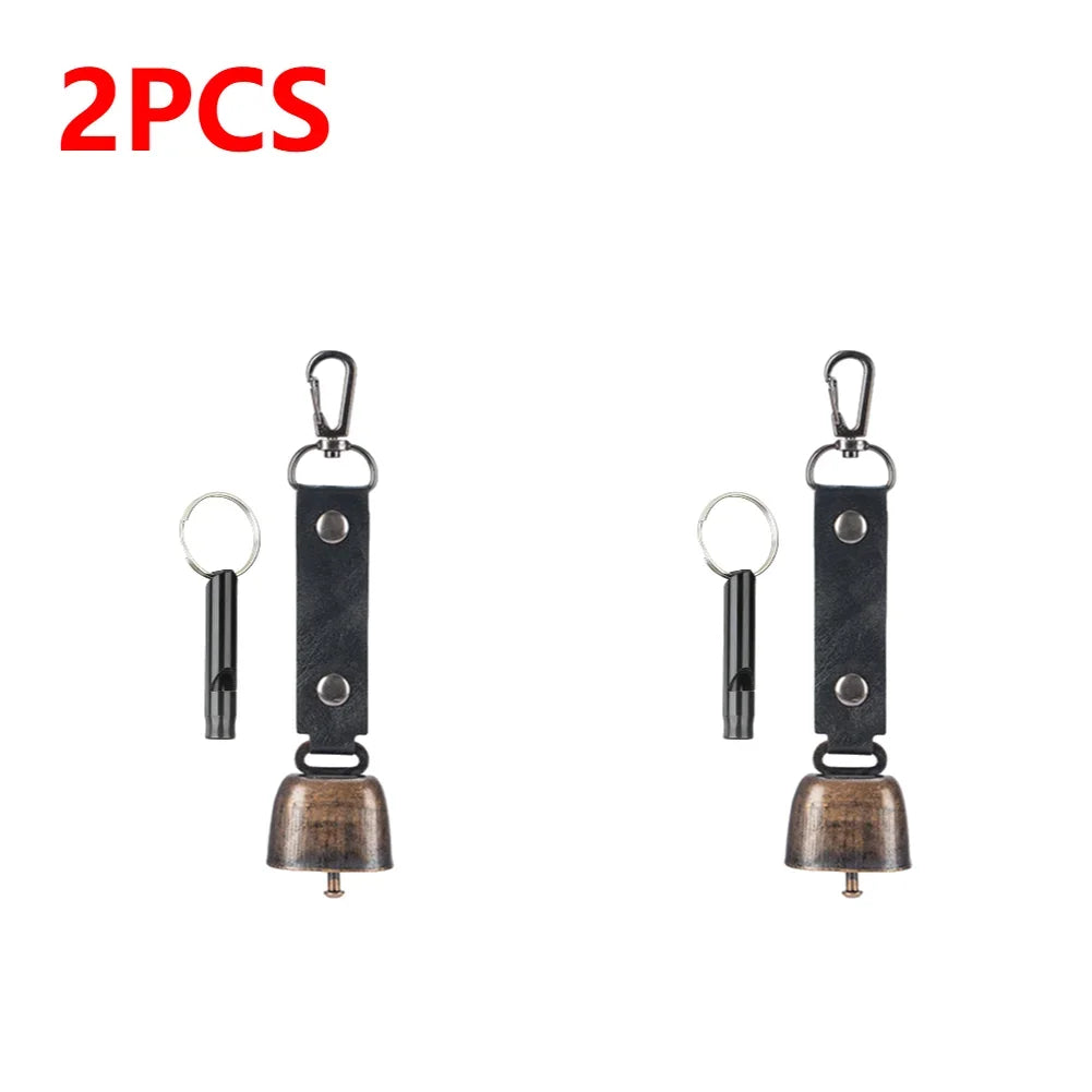 Loud bear bell with emergency whistle set, magnetic bear bell, silent repellent bell, bear bell for bear deterrence, 1-5 pieces
