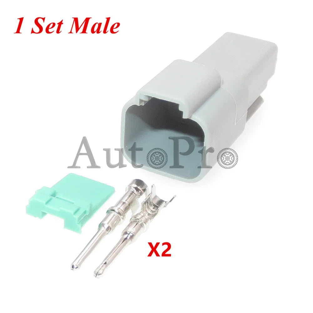 1 ensemble 2 trous Auto pièces AT06-2S AT04-2P DT04-2P DT06-2S AC assemblage voiture étanche câblage connecteur Auto étanche prise