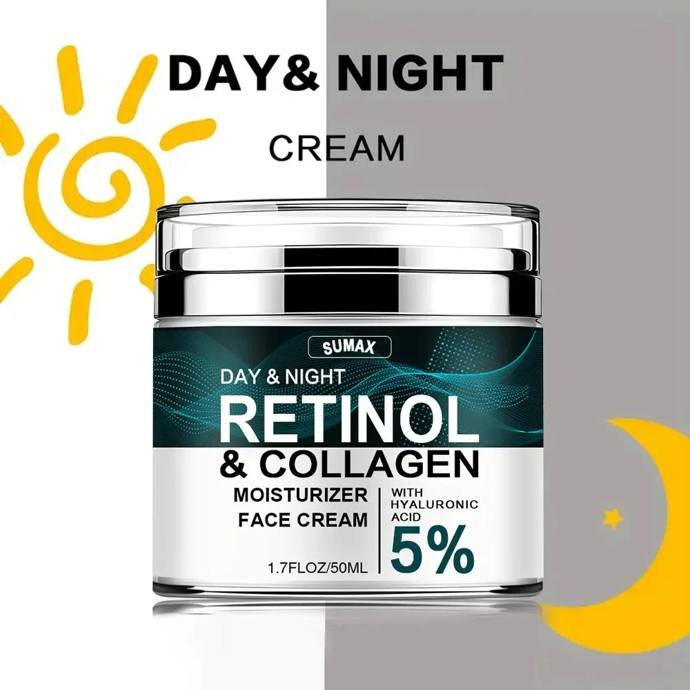 Crème pour le visage au rétinol, hydratante, raffermissante, éclaircissante, au collagène, à l'acide hyaluronique, produits de soins pour la peau, 50ML