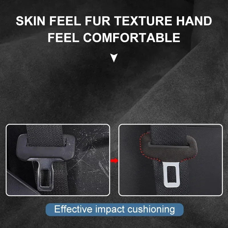 Boucle de ceinture de sécurité de voiture, Clip de protection, couverture intérieure avant et arrière, ceinture de sécurité automobile, Bulckle, Clips en cuir, accessoire