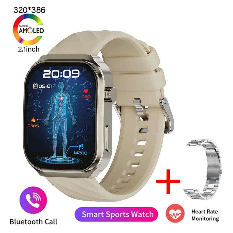 Nouveau montre intelligente pour hommes U13 écran carré de 2.1 pouces résolution 320*386 surveillance de la fréquence cardiaque et de la pression artérielle 2024 montre intelligente