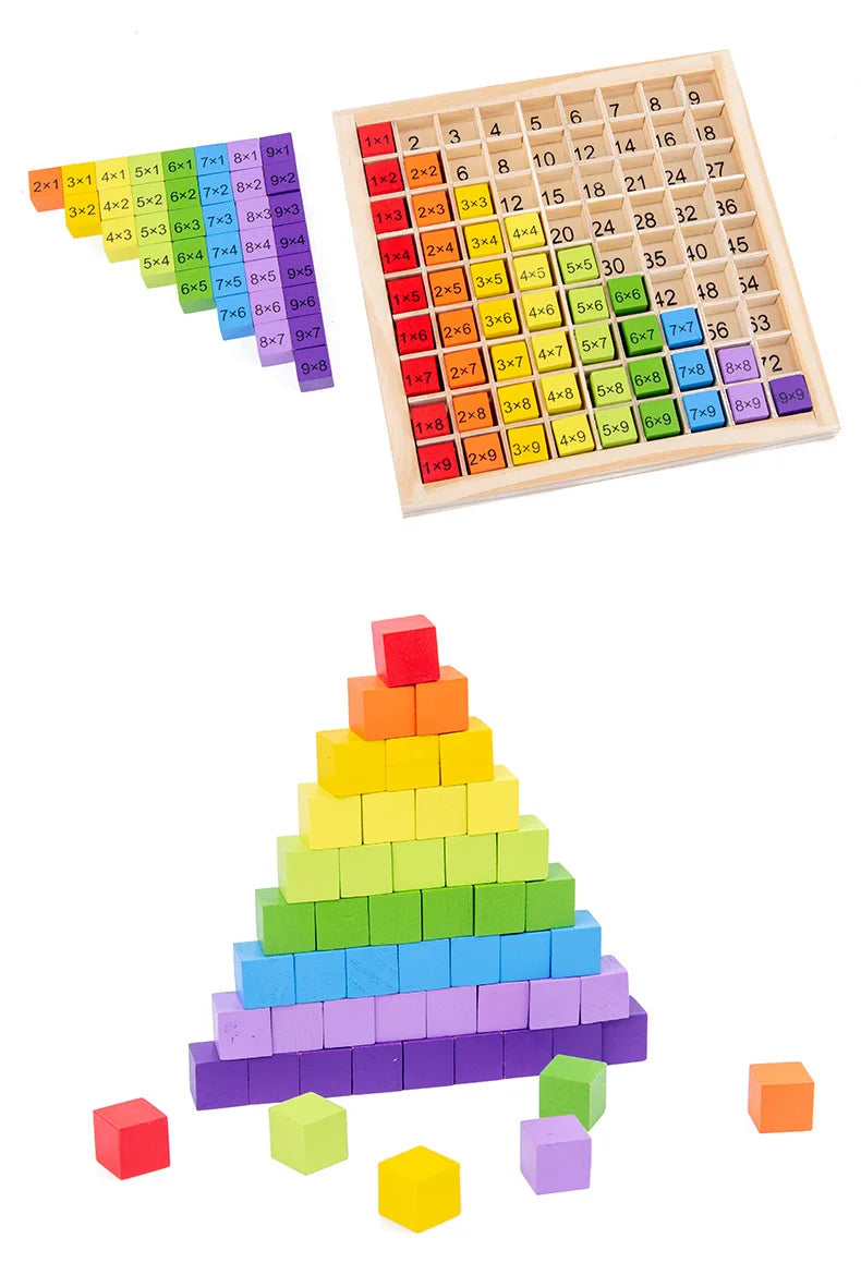 Jouets éducatifs en bois Montessori pour enfants, jouets pour bébés, Table de Multiplication 99, mathématiques préscolaires, arithmétique, outils pédagogiques, cadeau
