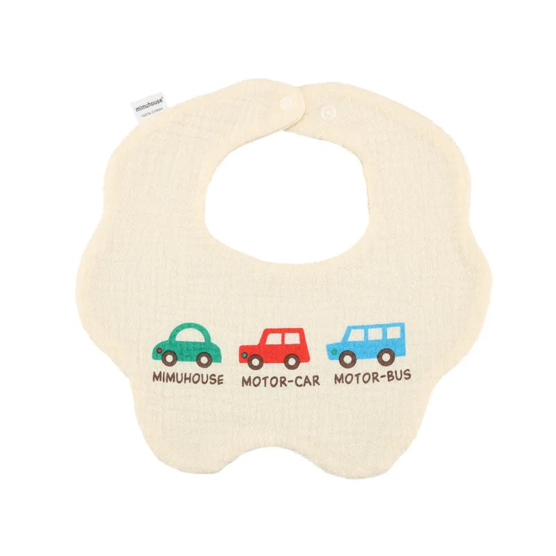 Bavoirs en coton imperméables pour nouveau-né, tissus réglables pour nourrissons filles et garçons, bavoir imprimé de dessin animé mignon, accessoires d'alimentation pour bébé