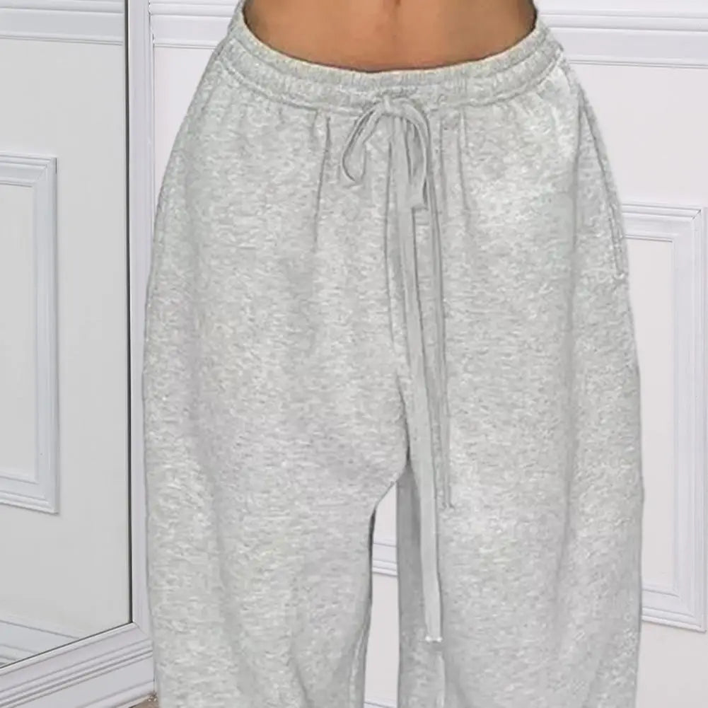 Pantalon de survêtement décontracté pour femmes, couleur unie, taille haute, à lacets, ample, jogging, classique, Baggy, Streetwear, Sport, danse, Y2K