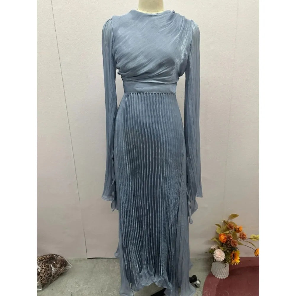 Women's Muslim Jalabiya-Abaya, Pleated Evening Dress, Educational Long Dress, Ramadan Abayas, Arabic Caftan, Morocco, Dubai, Islam