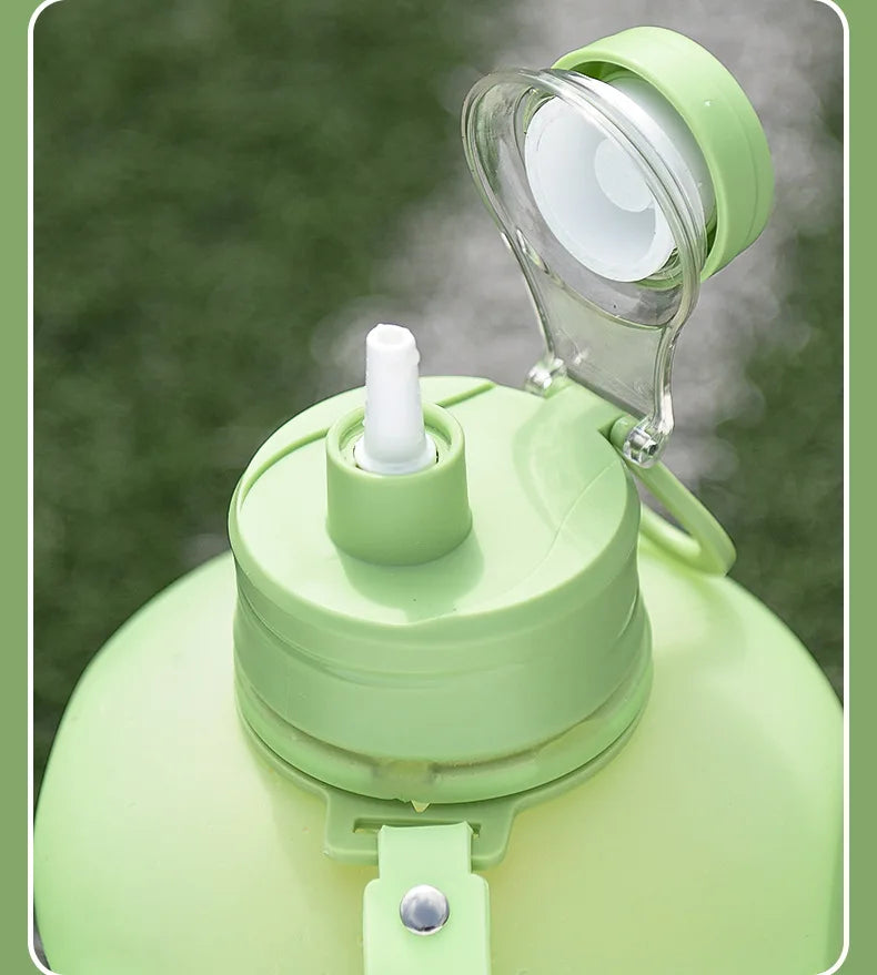 Bouteille d'eau de sport de grande capacité fecL, bouilloire de fitness en plein air, tasse d'eau en plastique nickel é, grand baril à souder portable pour étudiants