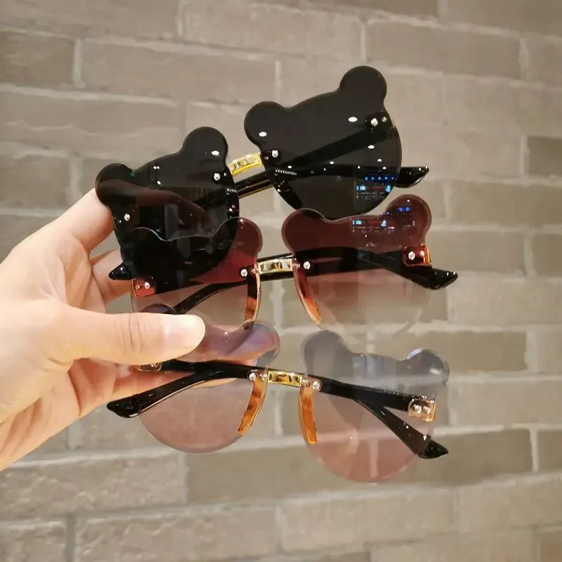 Lunettes de soleil en forme d'ours pour enfants, lunettes de soleil de dessin animé pour enfants, lunettes anti-absorbe ouissement pour garçons, lunettes de conducteur de lunettes de soleil carillon pour filles