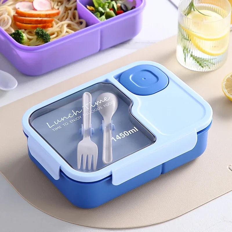 Bento Lunch Box for Kids Girls, Cartoon Students, Kawaii Cute Metropolitan, 3 Grid Sandwich, Snack Food Box, Special Canteen, Food Storage