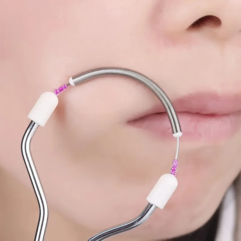 Facial hair remover for women, removes unwanted hair on the upper lip, chin, and face; portable spring roller epilator for smooth skin; 1 piece