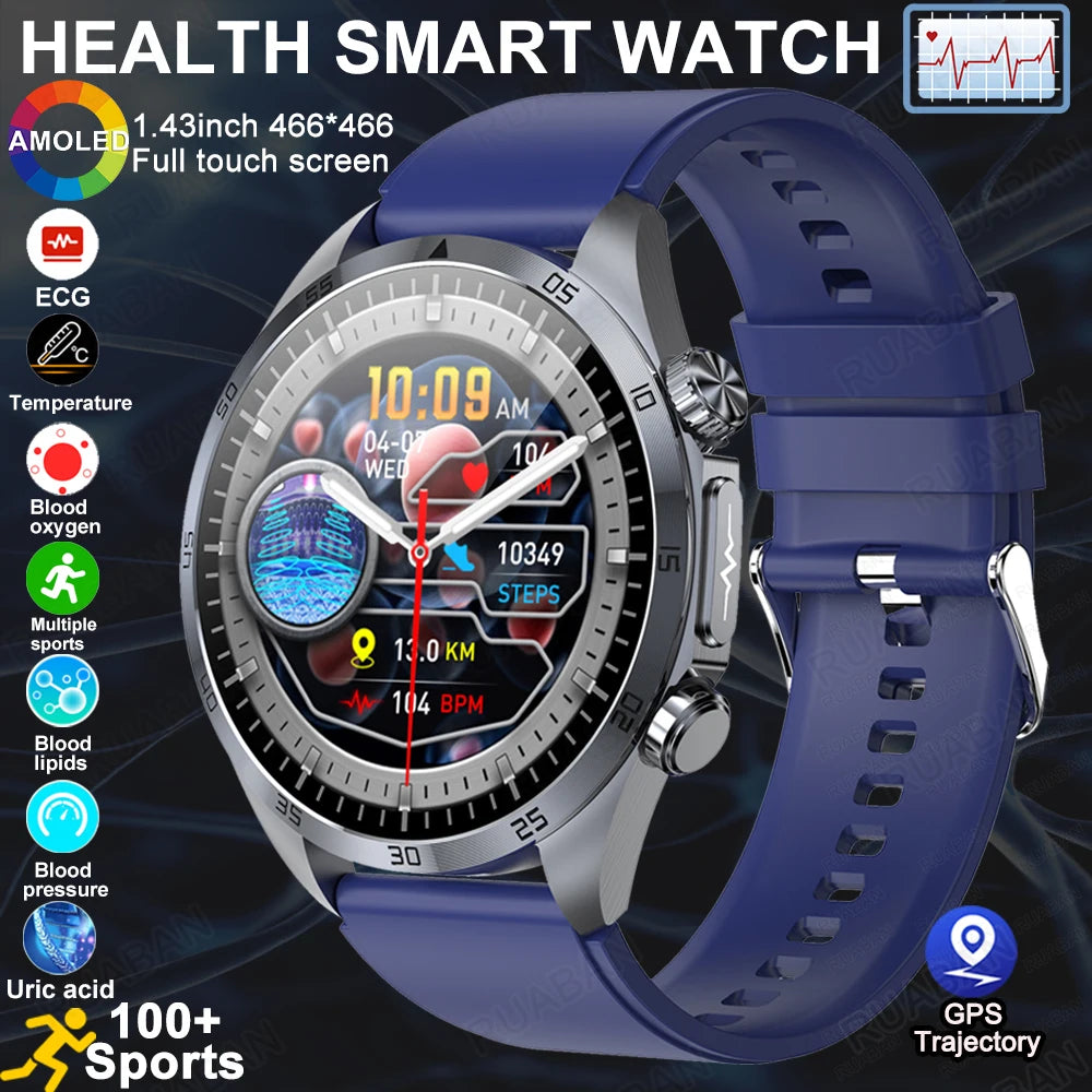 2025 nouvelle montre intelligente hommes pour huawei pression artérielle santé montre CES sommeil pulsé thérapeutique acide urique lipides sanguins graisse corporelle