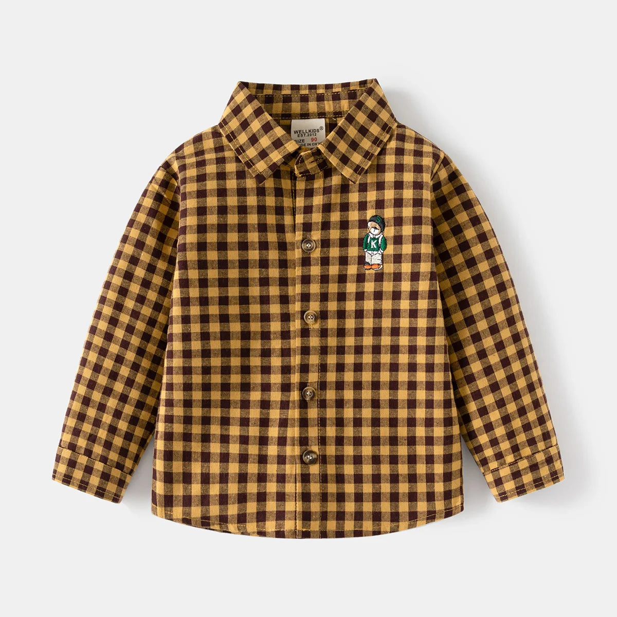 Chemises à manches longues en coton pour enfants, chemisier à carreaux, haut décontracté, vêtements pour bébé, col, garçons, 2-7 ans, nouveau, 2025