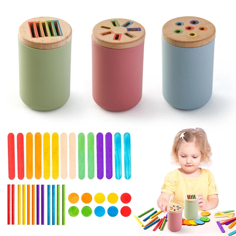 Jouets en bois Montessori, tri des couleurs, jouets à motricité Fine, jouets sensoriels assortis, Puzzle éducatif précoce, cadeau pour tout-petits