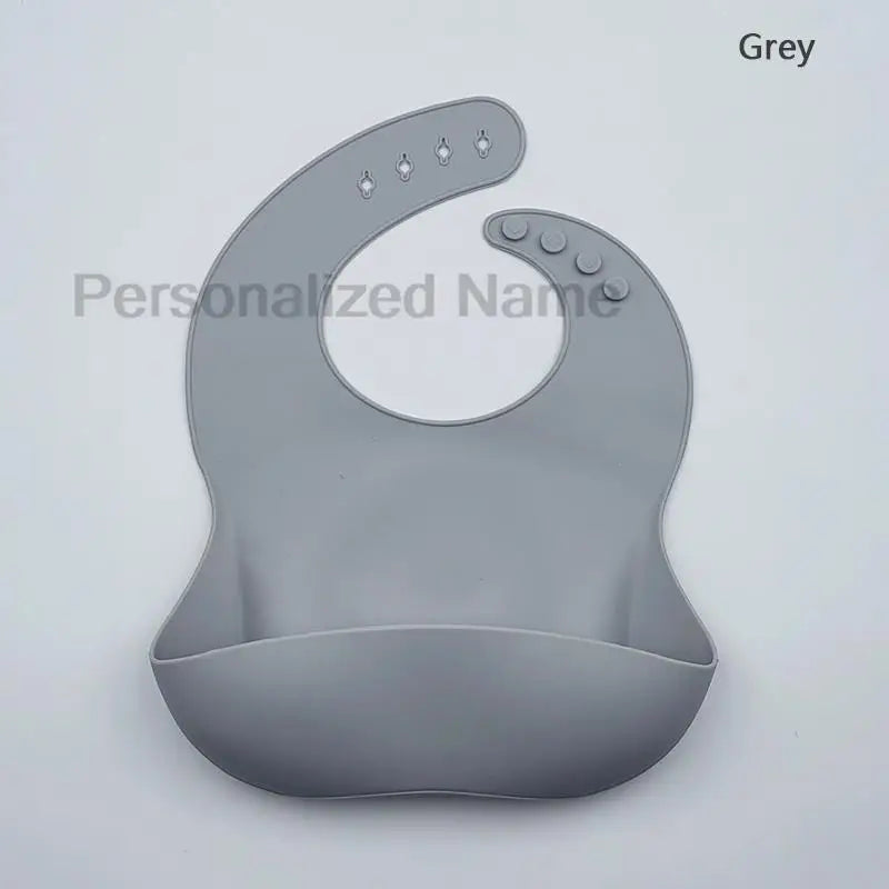Bavoir en Silicone pour bébé et enfant en bas âge, imperméable, souple, avec poche de chargement, pour garçons et filles, Logo personnalisé gratuit