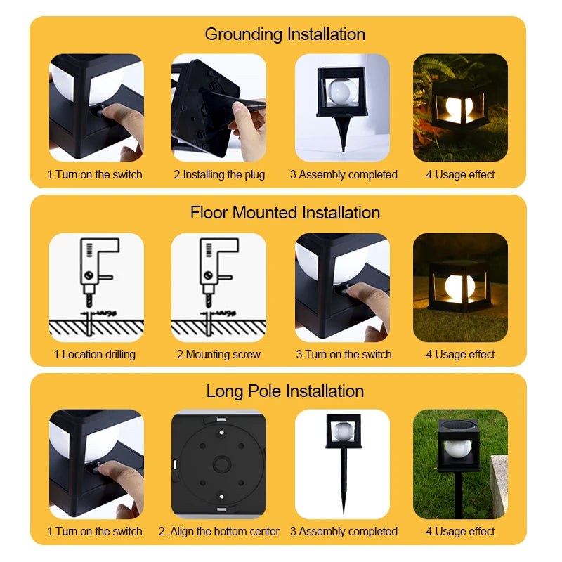 2-LED outdoor solar light, waterproof pillar lights, capital lights, for yards, lawns, walkways, gardens, camping.