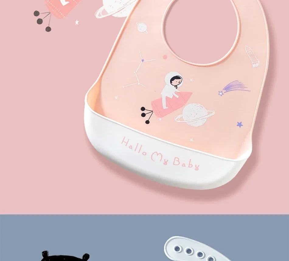 Bavoirs en Silicone souple pour bébés garçons et filles, bavoir imperméable pour nourrissons, tabliers de dessin animé pour nouveau-nés, bavoirs pour tout-petits, tissus pour rots, Bandana