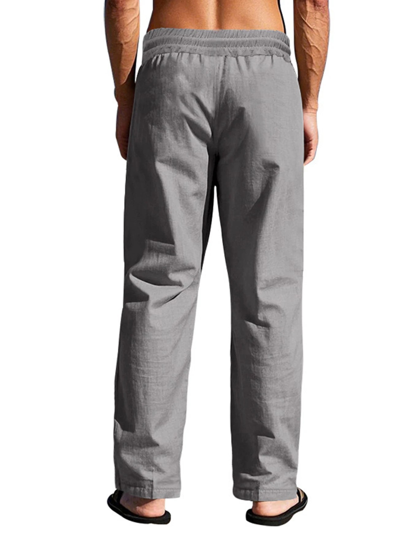 Pantalon décontracté homme 2025 printemps/été nouveau homme grande taille blanc pantalon droit solide plage noir Fitness pantalon S-XXXL