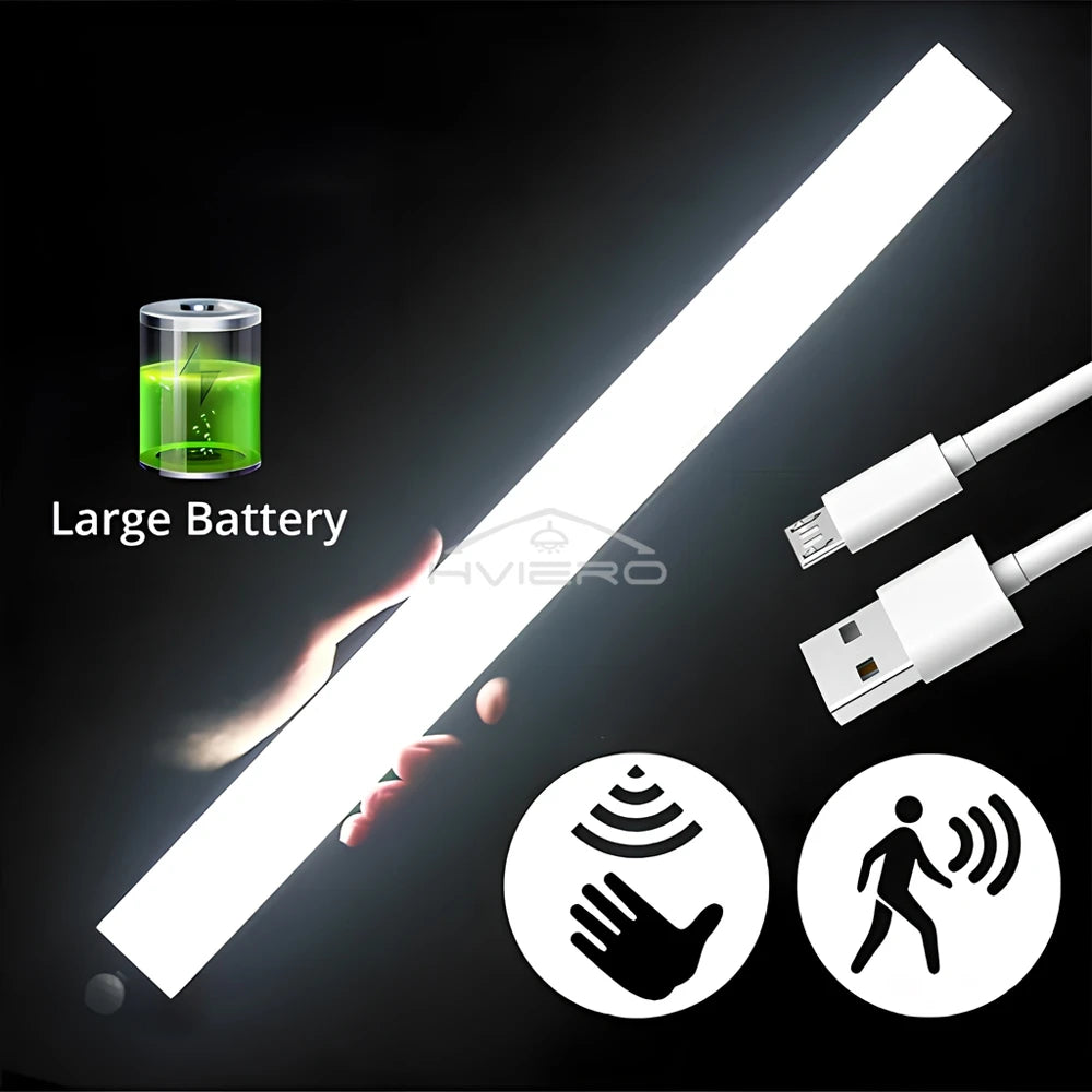 Motion Sensor Night Light, Wireless USB Rechargeable Magnetic LED Lamp for Wardrobe, Bedroom, Closet, Kitchen, Hallway, Tube Detector Bulb