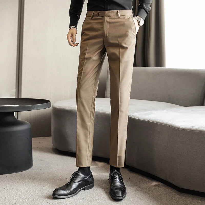 Pantalons formels hommes 2024 nouveau élégant homme bureau travail pantalon décontracté élastique coton pantalon hommes 17 couleurs pantalons Hombre