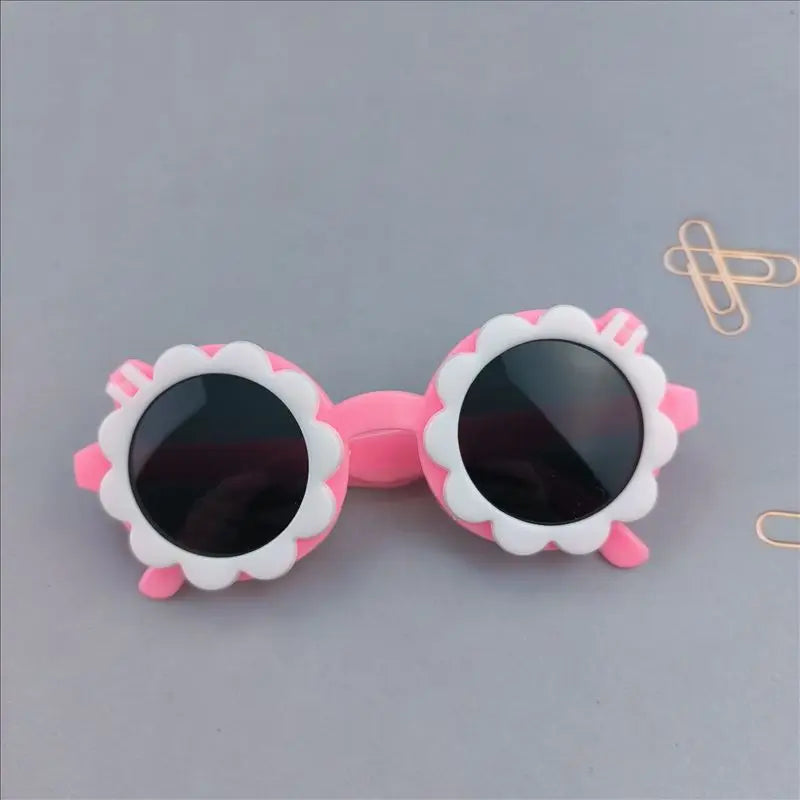 Lunettes de soleil pour enfants, rétro, couleur unie, résistantes aux ultraviolets, rondes, pratiques, vente en gros