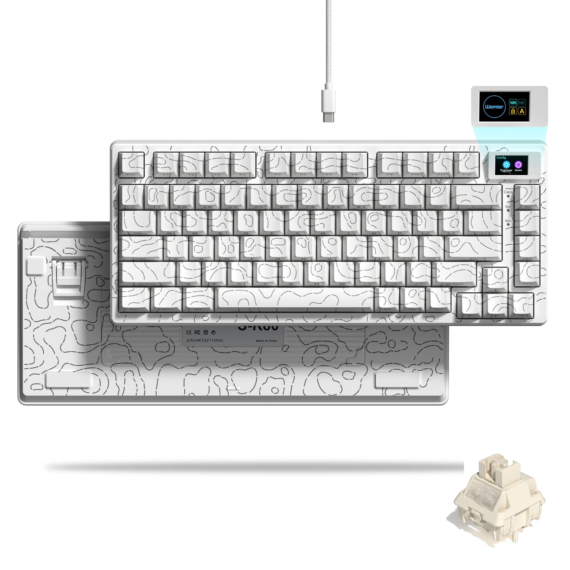 Womier S-K80 75% clavier avec écran OLED couleur clavier de jeu mécanique échange à chaud clavier joint montage rvb clavier personnalisé