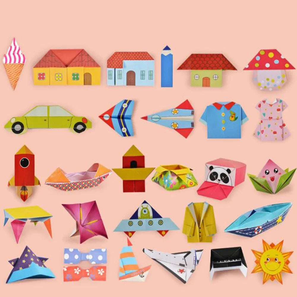 54 Pages Montessori jouets bricolage enfants artisanat jouet 3D dessin animé Animal Origami artisanat papier Art apprentissage jouets éducatifs pour les enfants
