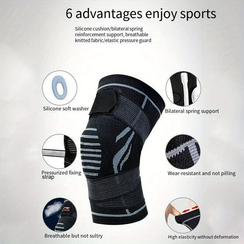 Genouillères de course, support de prévention des blessures rotuliennes pour hommes et femmes, genouillères chaudes et respirantes pour l'escalade au basket-ball