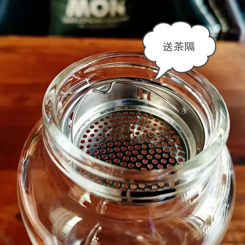 Bouteille d'eau en verre de 2L avec sangle, bouteilles d'eau de Sport, voyage en plein air, verres portables étanches, bouteille de thé en verre avec infuseur