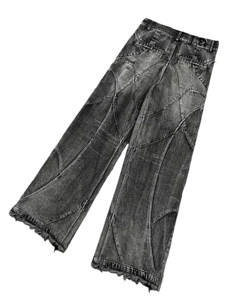 Women's baggy ripped denim jeans, bathroom, bathroom, bathroom, bathroom, U Y2k Streetwear, Punk Hip Hop, Grunge, FjGothic Vintage, Murcia, wide leg, Goth