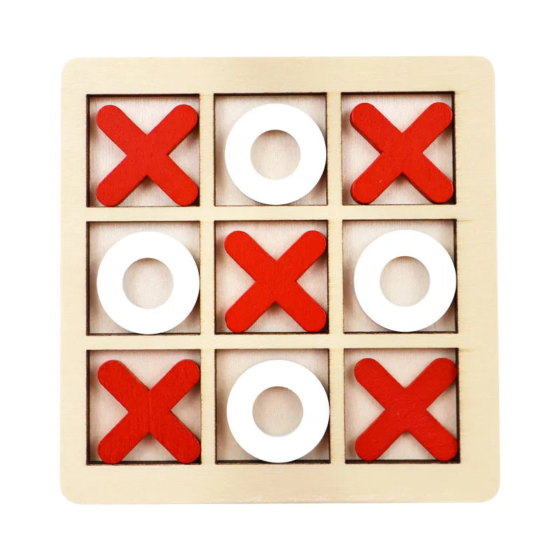 Jeu de puzzle Tic Tac Toe en bois pour deux joueurs, jeu de société interactif de logique et de stratégie, fête de famille, anniversaire, cadeau pour garçons et filles