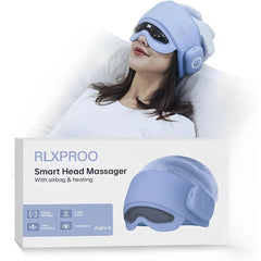 Masseur de tête pour soulager la fatigue, masseur oculaire avec chaleur, massage de la tête et des yeux pour soulager le stress, compatible Bluetooth, cadeaux idéaux