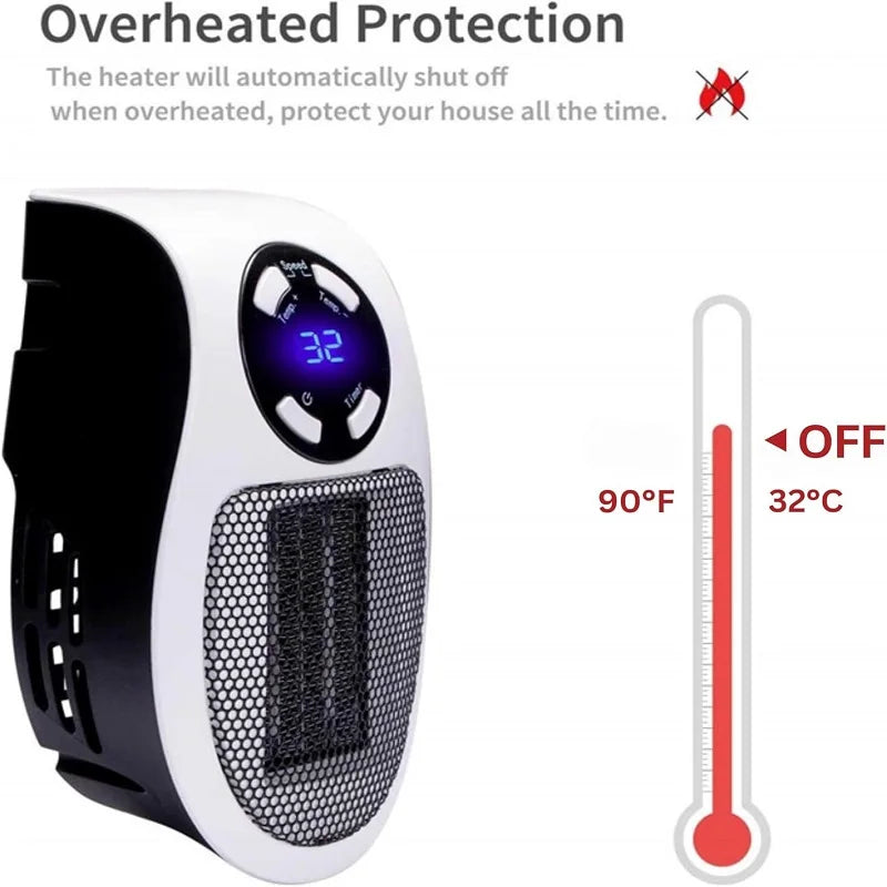 Chauffage électrique à prise murale, économe en énergie, faible bruit, radiateurs portables pour usage intérieur, pièce, cuillère à soupe