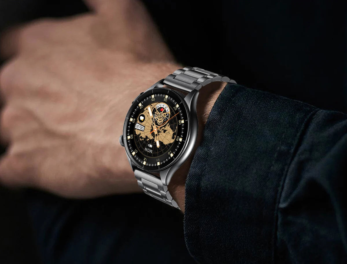 2025New surveillance de la santé acide uric pression artérielle oxygène sanguin analyse du corps montre intelligente ECG + PPG horloge montres intelligentes hommes pour IOS